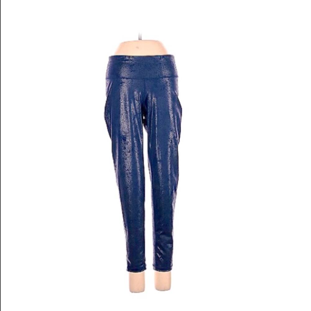 Ideology blue metallic cropped yoga leggings, size Small